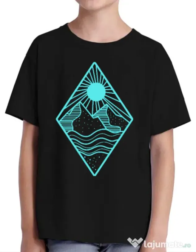 Tricou ADLER copil Mountain Negru