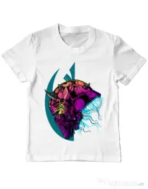 Tricou ADLER copil Helmet Alb