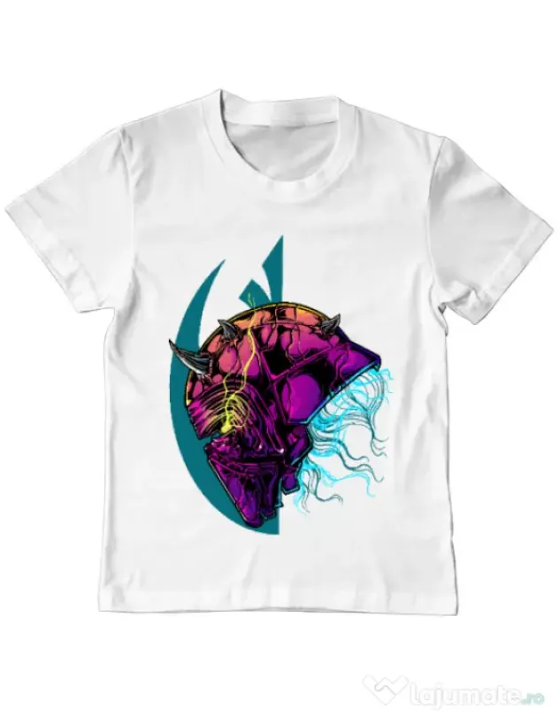 Tricou ADLER copil Helmet Alb
