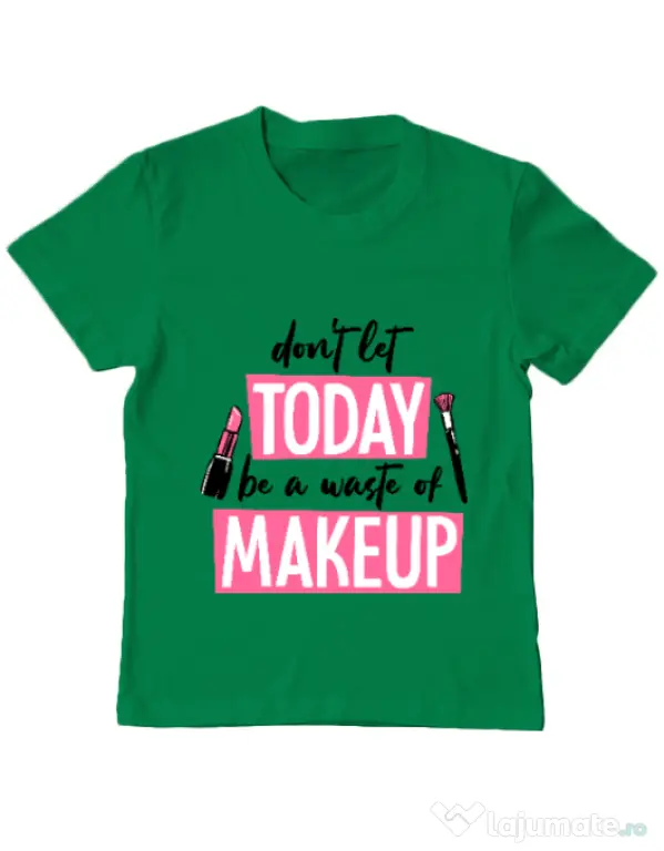 Tricou ADLER copil A waste of makeup Verde mediu