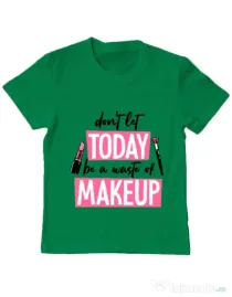 Tricou ADLER copil A waste of makeup Verde mediu