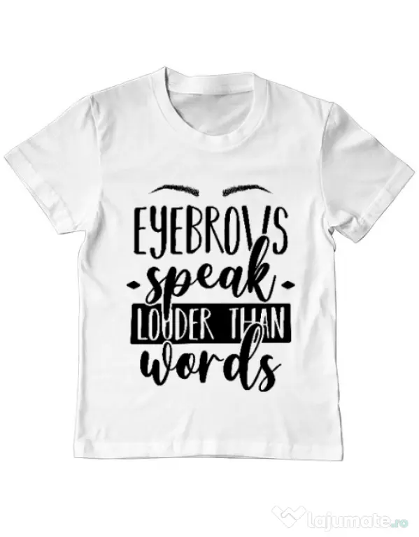 Tricou ADLER copil Eyebrows speak louder Alb