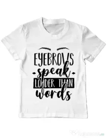 Tricou ADLER copil Eyebrows speak louder Alb