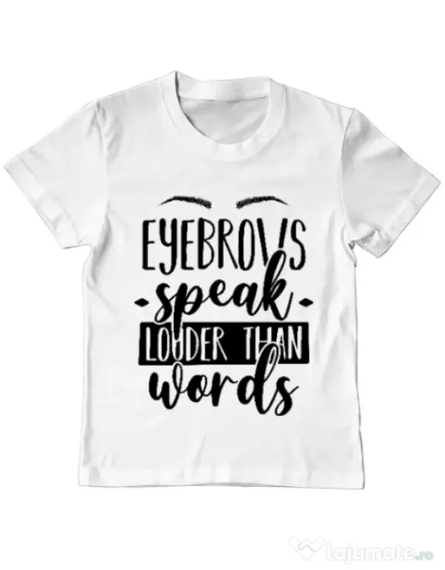 Tricou ADLER copil Eyebrows speak louder Alb