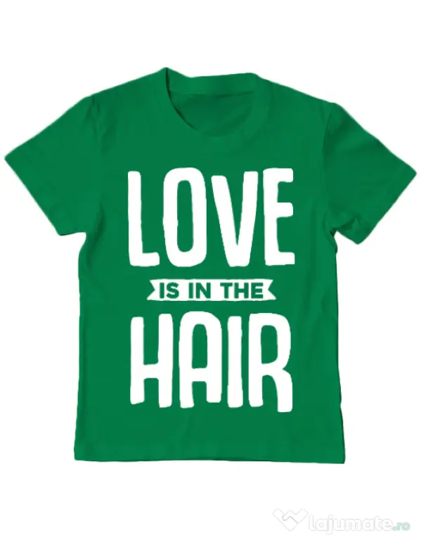 Tricou ADLER copil Love is in the hair Verde mediu