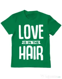 Tricou ADLER copil Love is in the hair Verde mediu