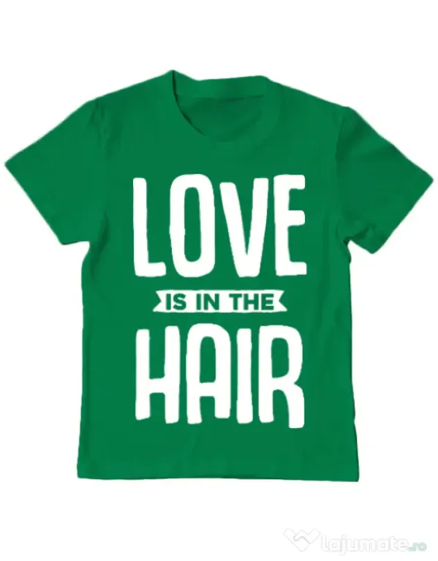 Tricou ADLER copil Love is in the hair Verde mediu