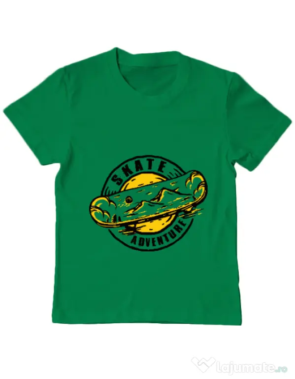 Tricou ADLER copil Skate adventure Verde mediu