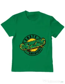Tricou ADLER copil Skate adventure Verde mediu