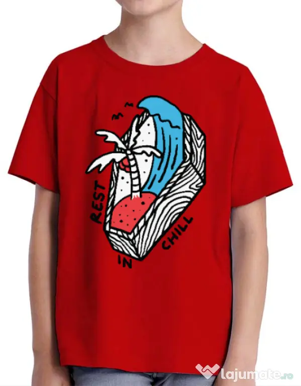 Tricou ADLER copil Rest in chill Rosu