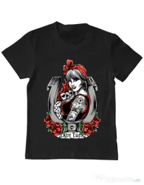 Tricou ADLER copil Lady luck Negru