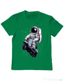Tricou ADLER copil Astronaut scooter Verde mediu