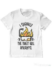 Tricou ADLER copil Toilet roll apocalypse Alb