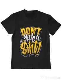 Tricou ADLER copil Don't give a shit Negru