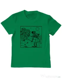 Tricou ADLER copil Surf dude Verde mediu