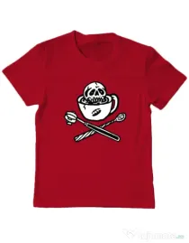 Tricou ADLER copil Death before decaf Rosu