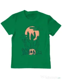 Tricou ADLER copil Skull and Cactus Verde mediu