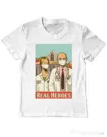 Tricou ADLER copil Real heroes Alb
