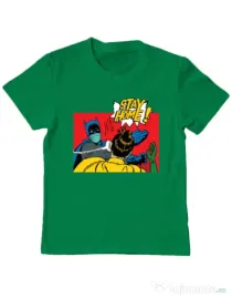 Tricou ADLER copil Stay home Robin Verde mediu