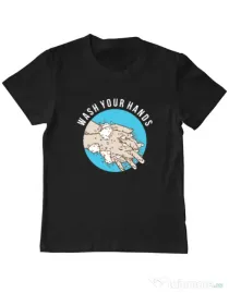 Tricou ADLER copil Wash your hands 2 Negru