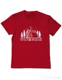 Tricou ADLER copil Tent lines Rosu