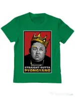 Tricou ADLER copil Straight outta Pyongyang Verde mediu