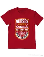 Tricou ADLER copil Angel nurses Rosu