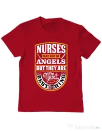 Tricou ADLER copil Angel nurses Rosu
