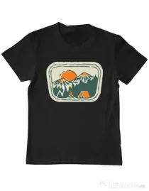 Tricou ADLER copil Camping badge Negru