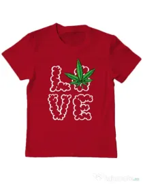 Tricou ADLER copil Love weed Rosu