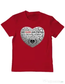 Tricou ADLER copil INIMA DIN PIATRA Rosu