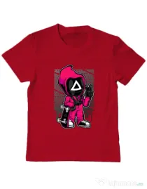 Tricou personalizat copil Squid Game 4 Rosu