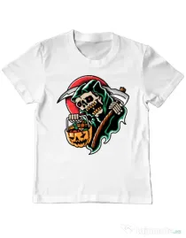 Tricou personalizat copil It's Halloween Time Alb