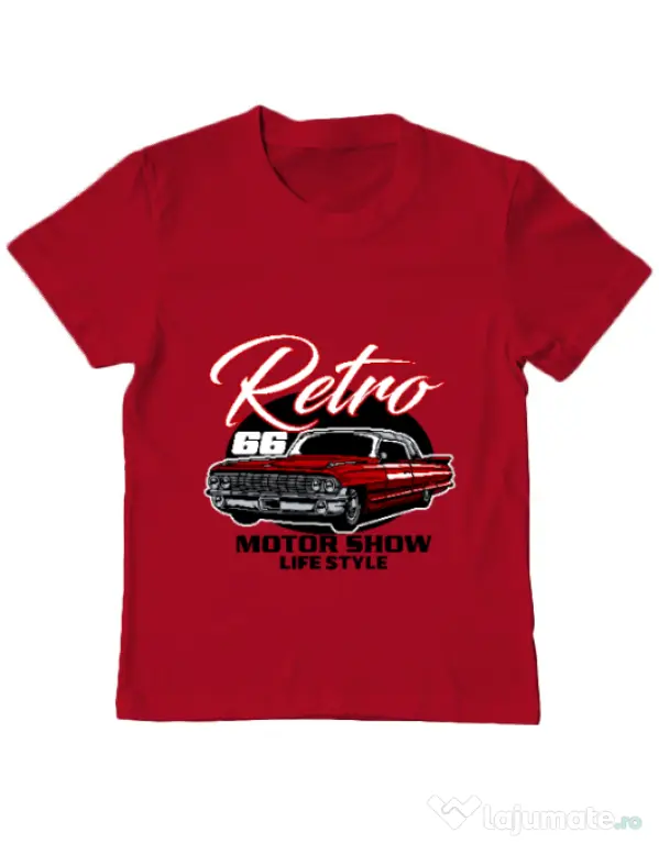 Tricou personalizat copil retro motorshow Rosu