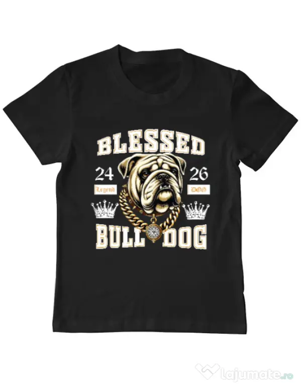 Tricou personalizat copil BULLDOG 02 Negru