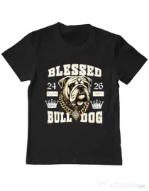 Tricou personalizat copil BULLDOG 02 Negru