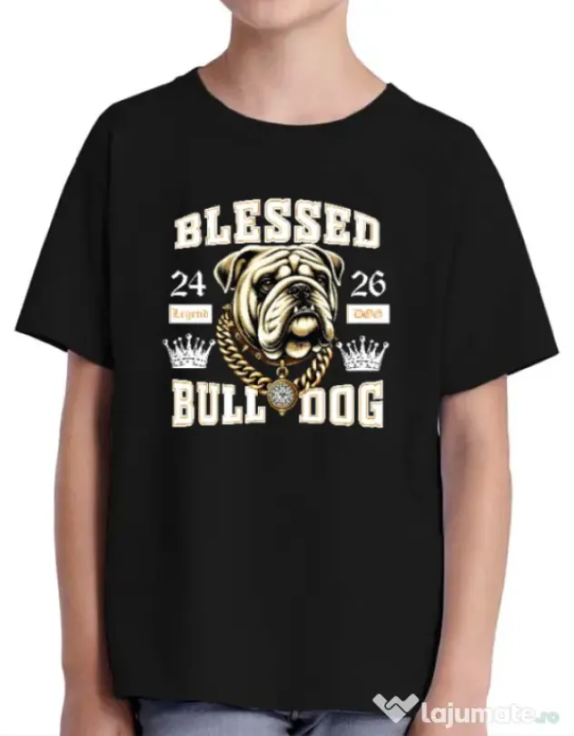 Tricou personalizat copil BULLDOG 02 Negru