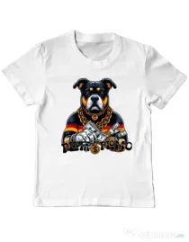 Tricou personalizat copil BULLDOG 08 Alb