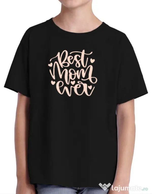 Tricou personalizat copil Best Mom Ever Negru