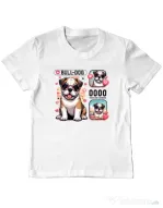 Tricou personalizat copil BULLDOG 15 Alb