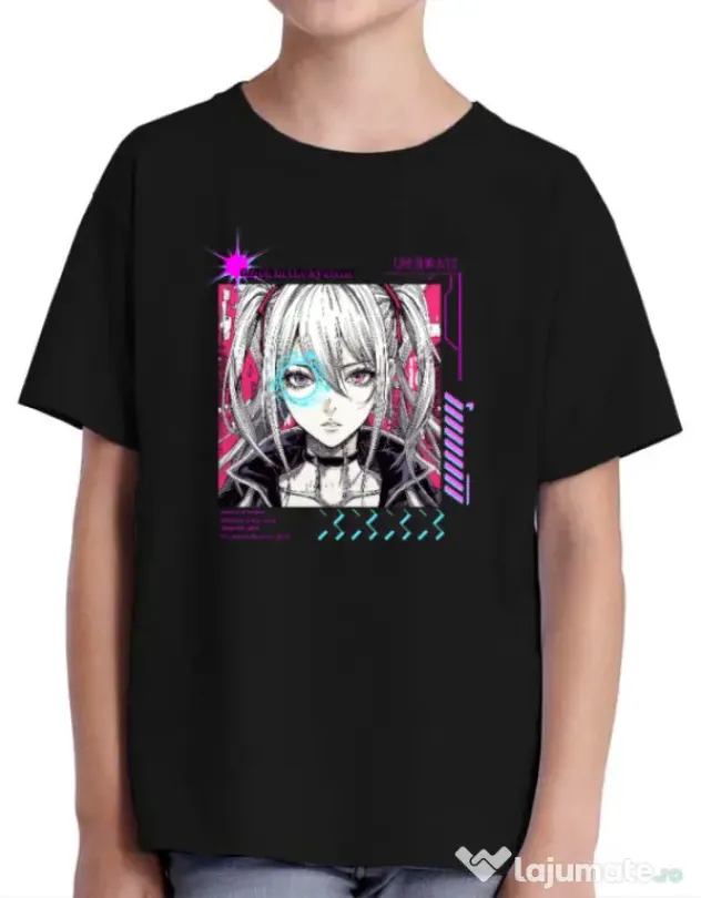 Tricou personalizat copil GLITCH IN THE SYSTEM Negru