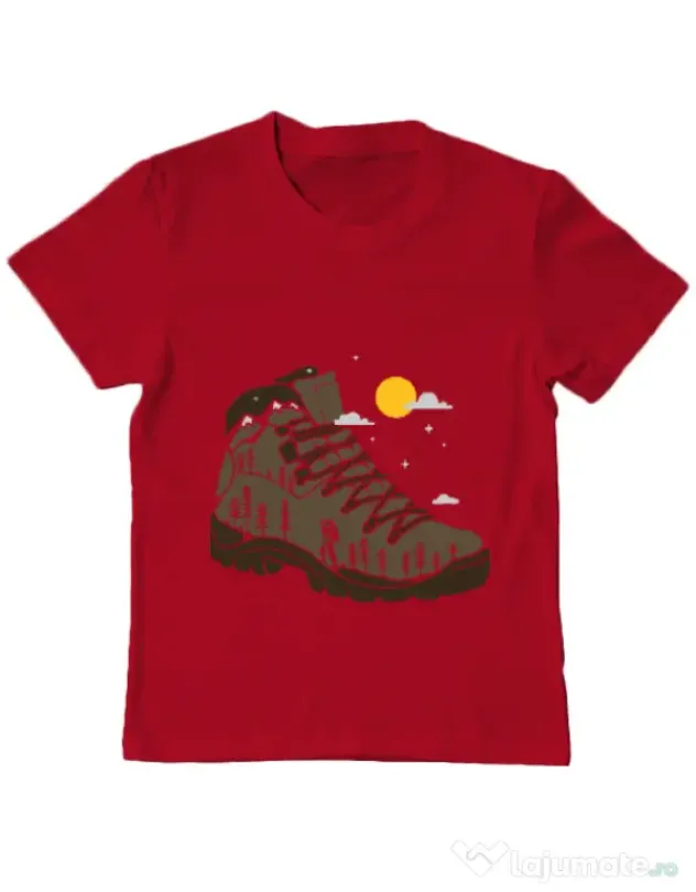 Tricou ADLER copil Adventure Boot Rosu
