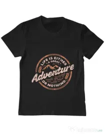 Tricou ADLER copil Adventure or nothing Negru