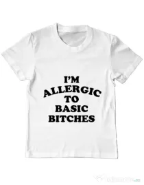 Tricou ADLER copil Allergic to basic bitches Alb