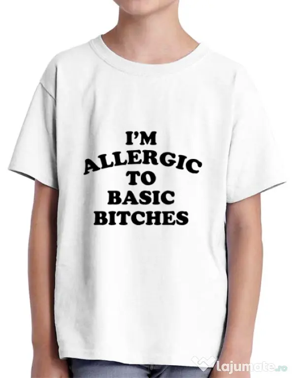 Tricou ADLER copil Allergic to basic bitches Alb