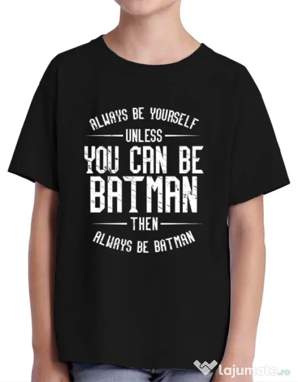 Tricou ADLER copil Always be batman Negru