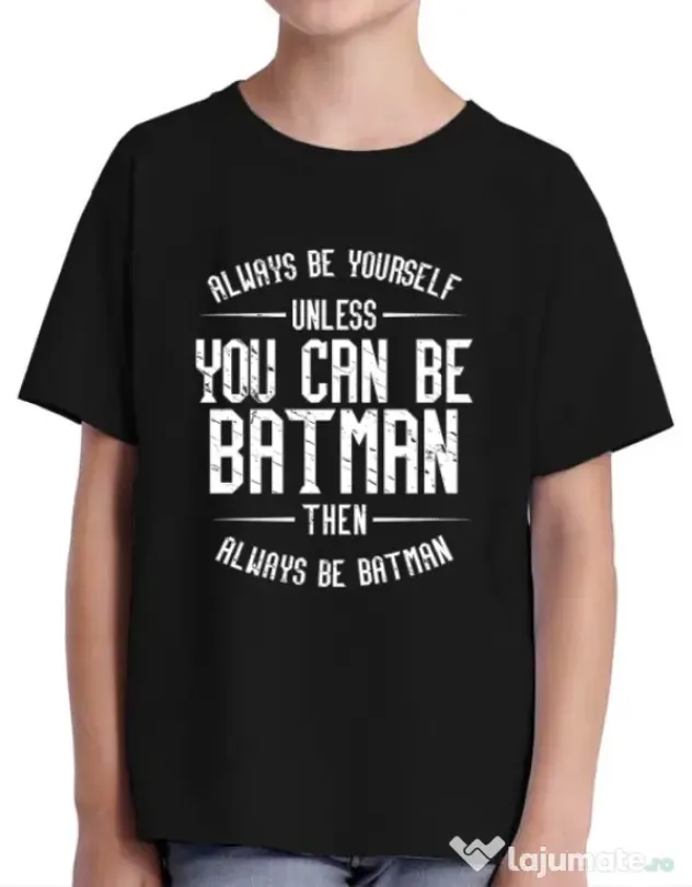Tricou ADLER copil Always be batman Negru
