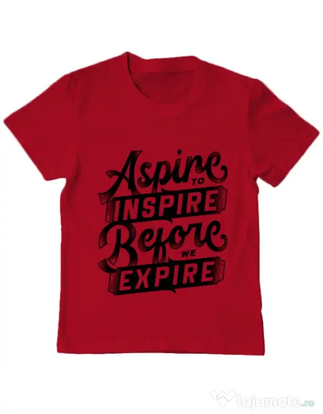 Tricou ADLER copil Aspire To Inspire Before We Expire Rosu
