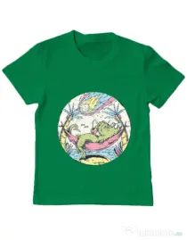 Tricou ADLER copil Asteroid Day Verde mediu
