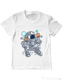 Tricou ADLER copil Astronaut Ice Cream Alb